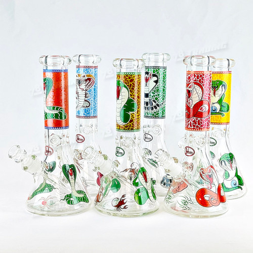 Cobra Decal Glow In The Dark Beaker 12inches 9MM - 6 Designs