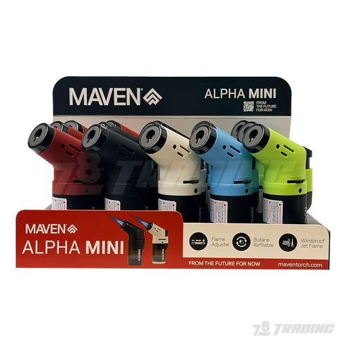 Maven Alpha Mini Gun Torch Lighter - 15ct / Display