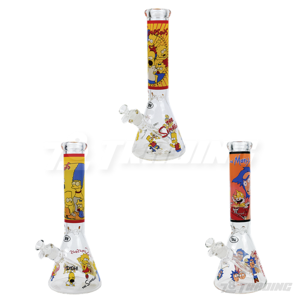 Cartoon Decal 14" 7mm Thick Glass Beaker - FGCT14001