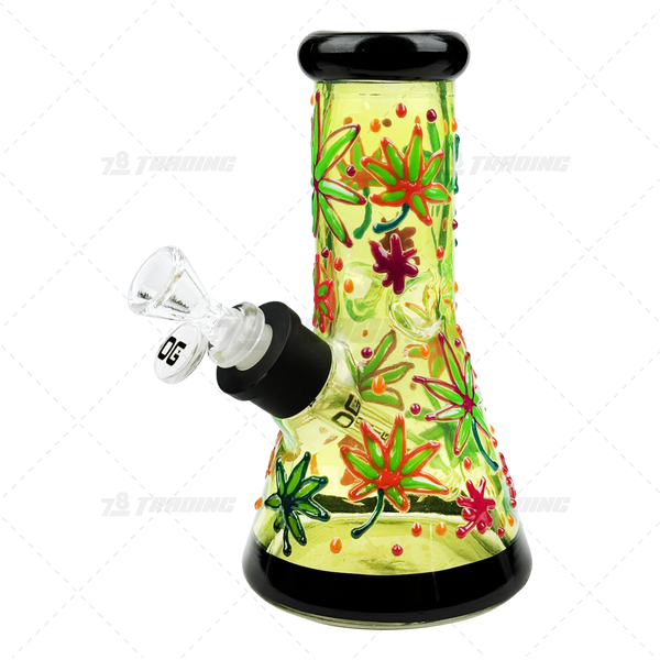 OG Original Glass 8Inches 7mm Glow In The Dark Art Beaker - OG627 / YELLOW