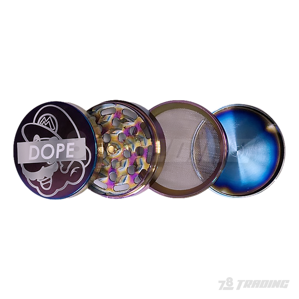 DOPE Rainbow Color Chrome Metal Grinder 60mm 4parts - SUPER MARIO