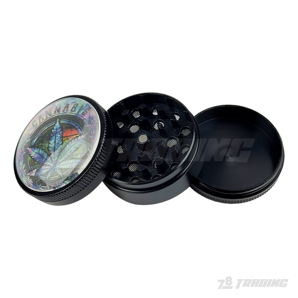 Colorful Leaf Design 48mm 3parts Metal Grinder