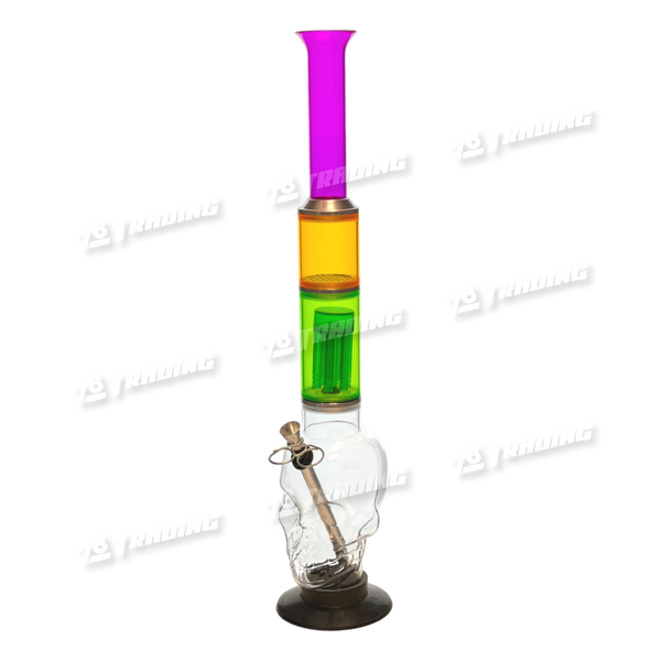 Non Brand Acrylic Mix Color Skull Shape Percolator Water Pipe