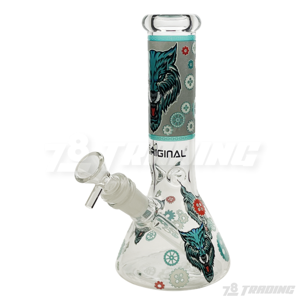 OG Original Glass Glow In The Dark 8" Mini Beaker OG002 - CYAN