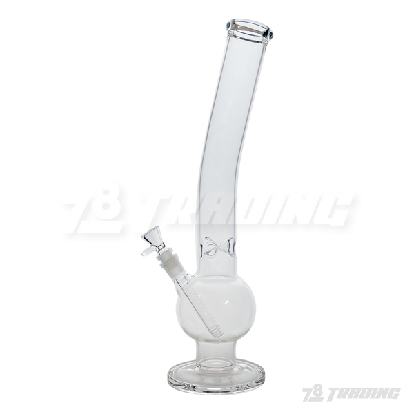 Clear Round Base Glass Water Pipe 18" - HDG5094