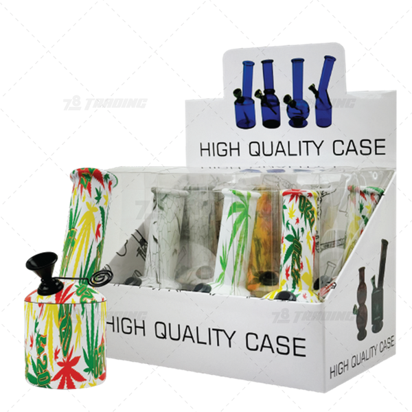 D&K Glass Detachable Acrylic Mini Pipe 6Pcs/Box - LEAF