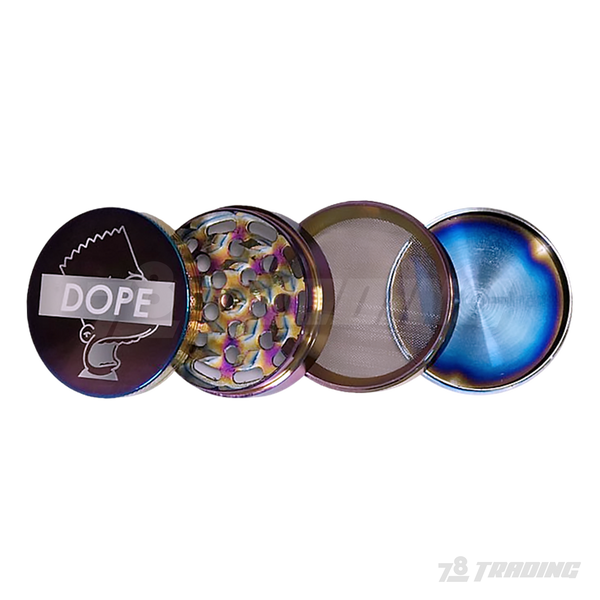 DOPE Rainbow Color Chrome Metal Grinder 60mm 4parts - BART SIMPSON