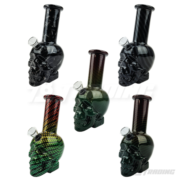 Skull Shape 5.5" Designed Mini Soft Glass Bong - BLMIN05-7