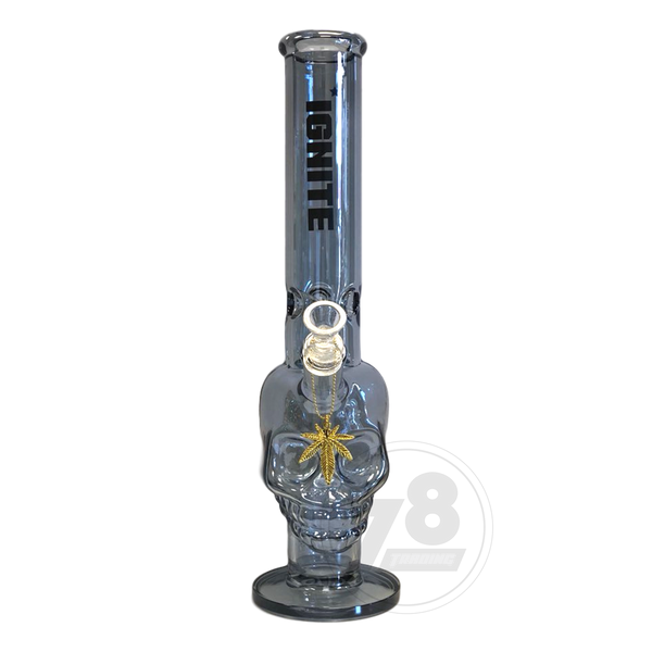 Ignite Glass Metallic Skull - GREY