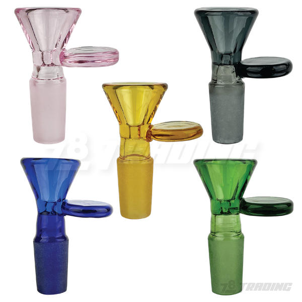 Color Glass Bowl with Round Handle