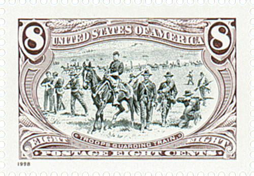 3209e 1998 8c Trans Mississippi: Troops Guarding Train Mystic Stamp