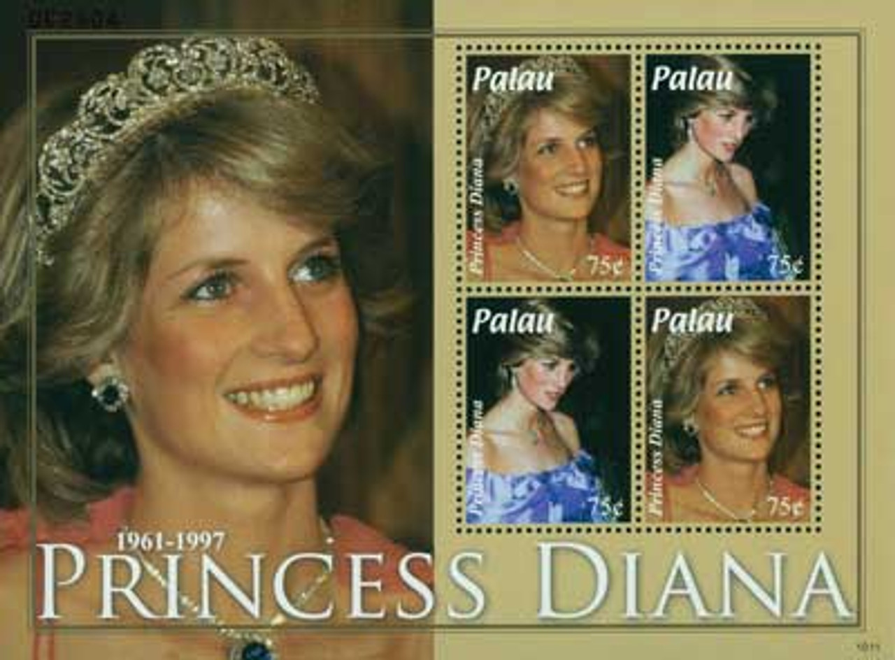 M10627 2010 Palau Princess Diana 4v M Mystic Stamp Company m10627-2010-palau-princess-diana-4v-m-mystic-stamp-company