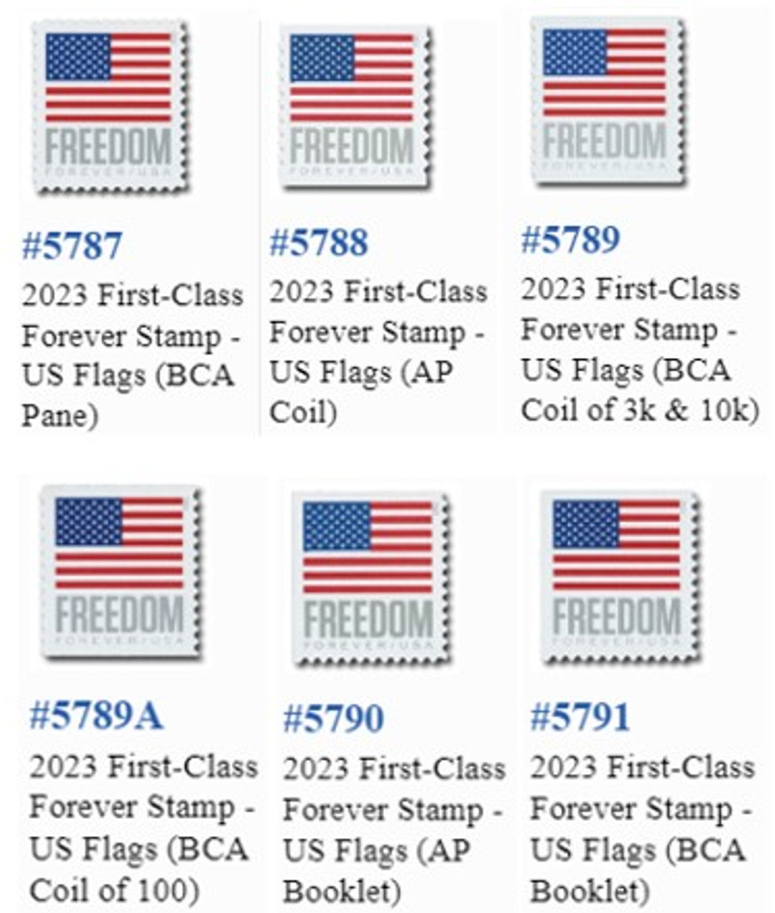 LOT OF 10 2023 USPS Freedom Forever First Class Postage Stamps