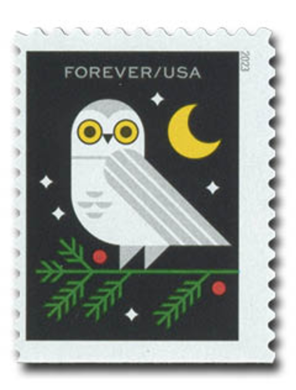 5824 - 2023 First-Class Forever Stamp - Winter Woodland Animals: Owl - Mystic  Stamp Company