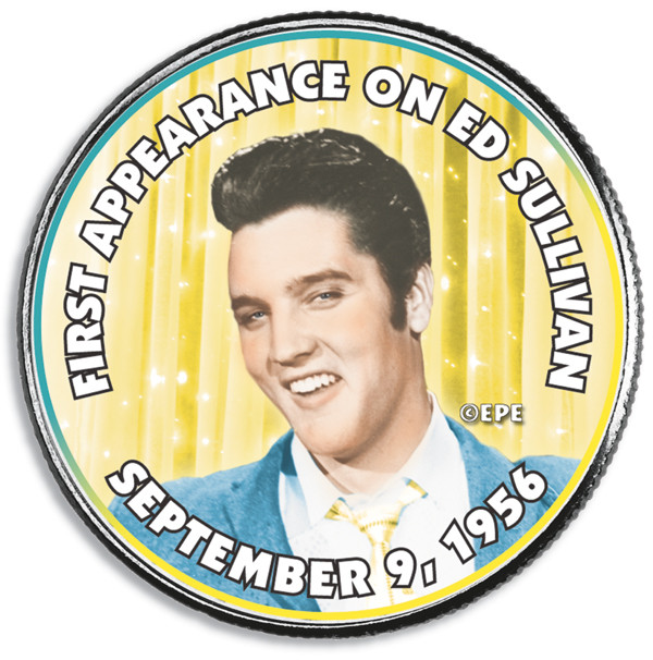 ME182 Elvis 1st Ed Sullivan Show Coin Mystic Stamp Company me182-elvis-1st-ed-sullivan-show-coin-mystic-stamp-company