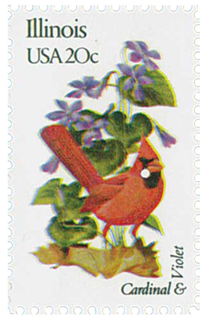 25 Vintage Illinois State Flower & Bird Stamps - Chicago USPS Stamp - –  studioACK