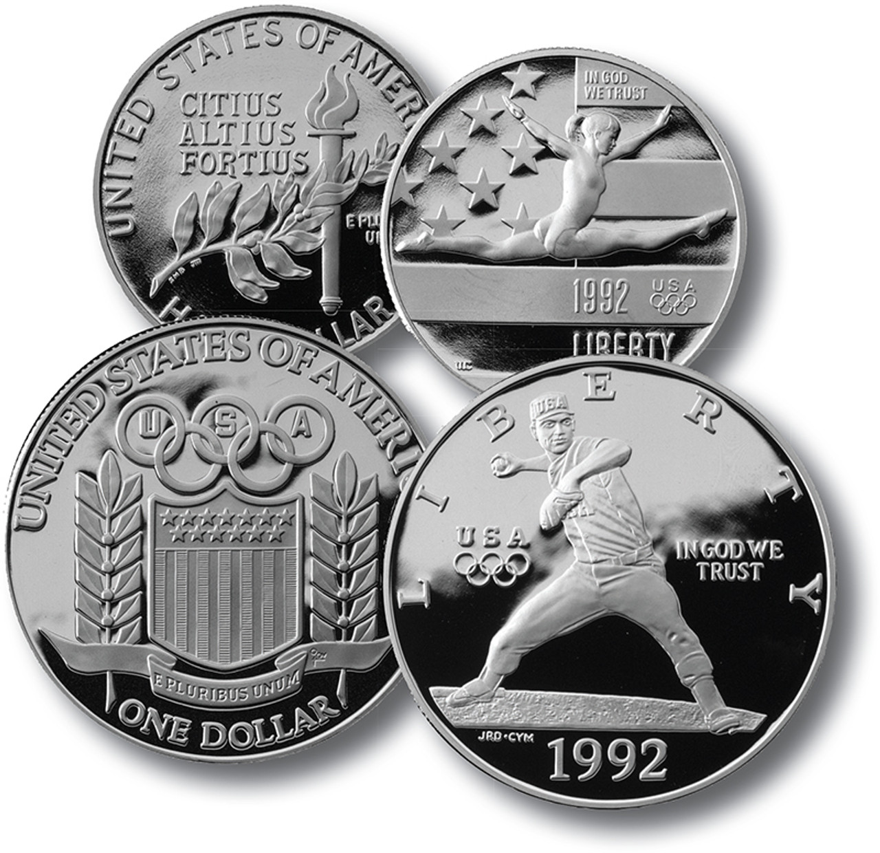 M12011 - 1992 Olympic Clad Half Dollar & Silver Dollar, Proof 
