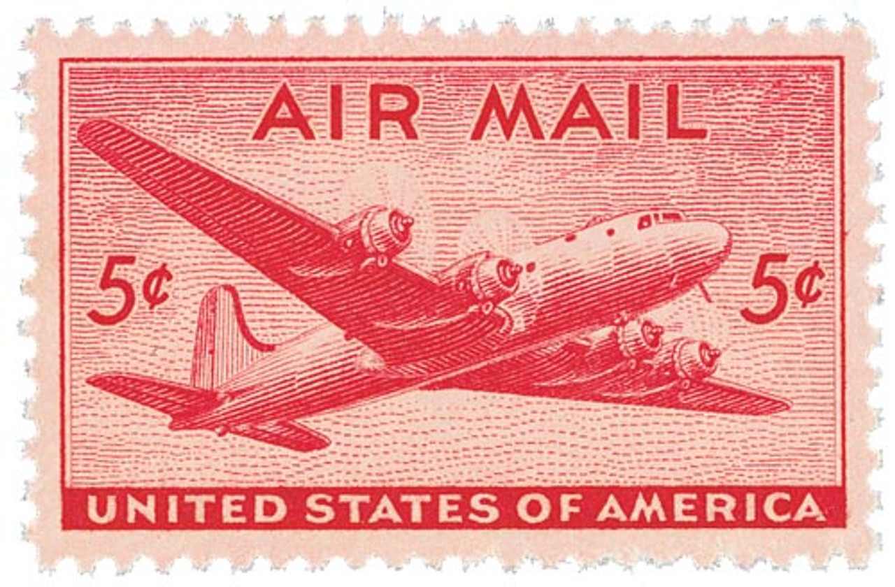 Red Air Mail Stamps | Skymaster (5 Cents Each) — Little Postage House