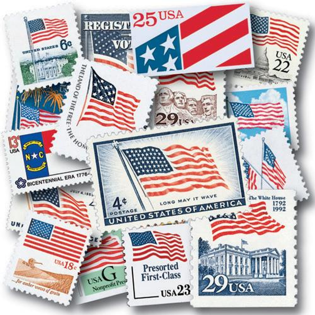 US Flags, National Emblems Postage Stamps for sale