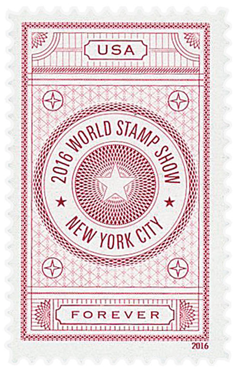 5063 - 2016 First-Class Forever Stamp - World Stamp Show: Red Vignette