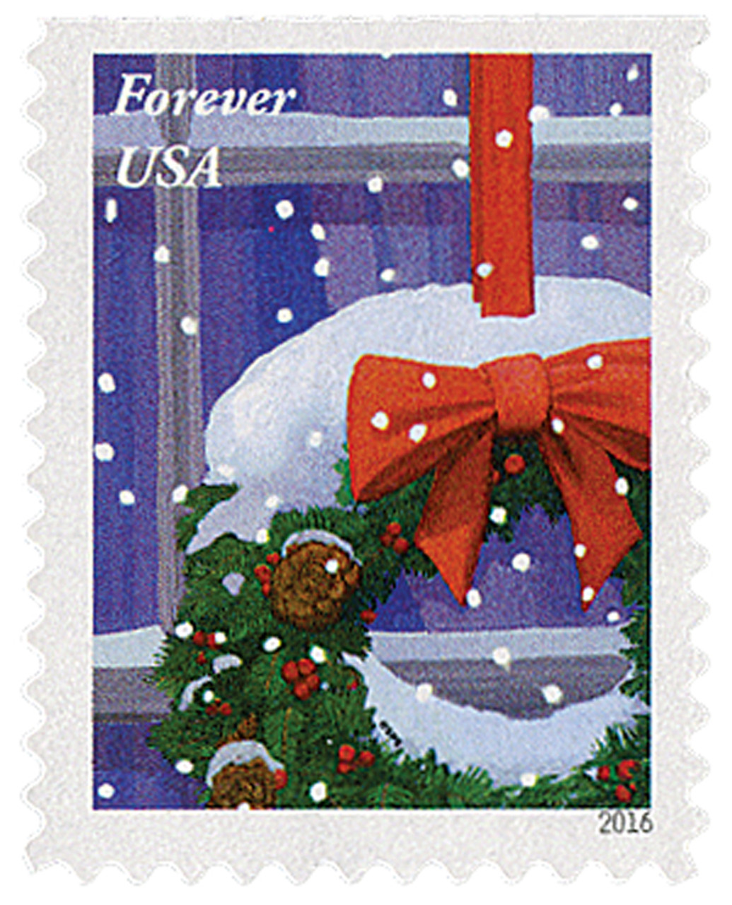  Holiday Wreaths Book of 20 Forever Stamps Christmas