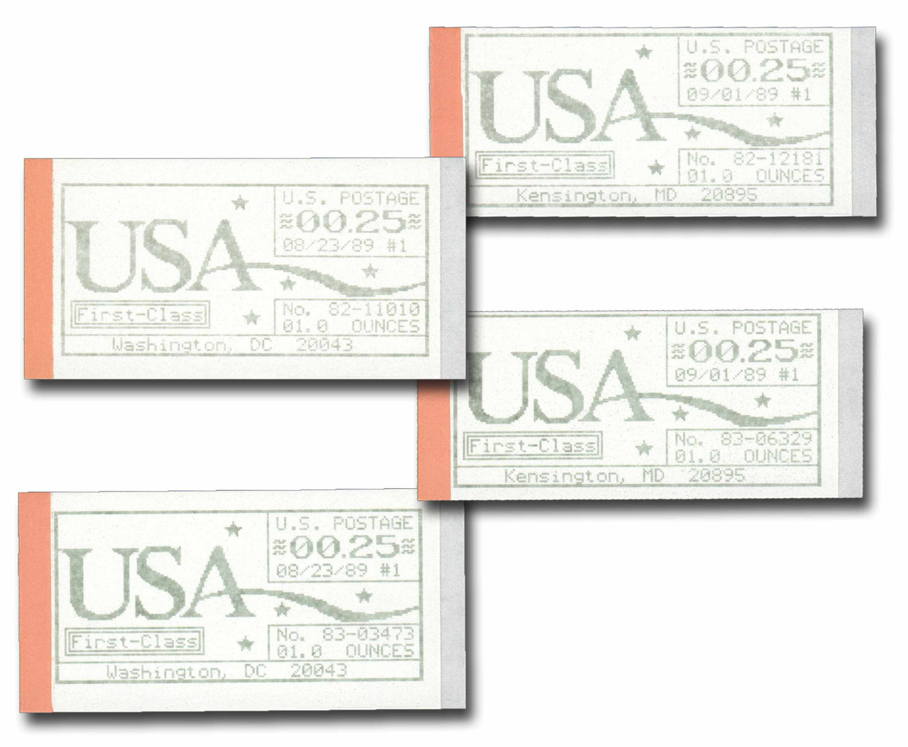 CVP1/16 1989 25c Values of Computer Vended Postage Mystic Stamp Company