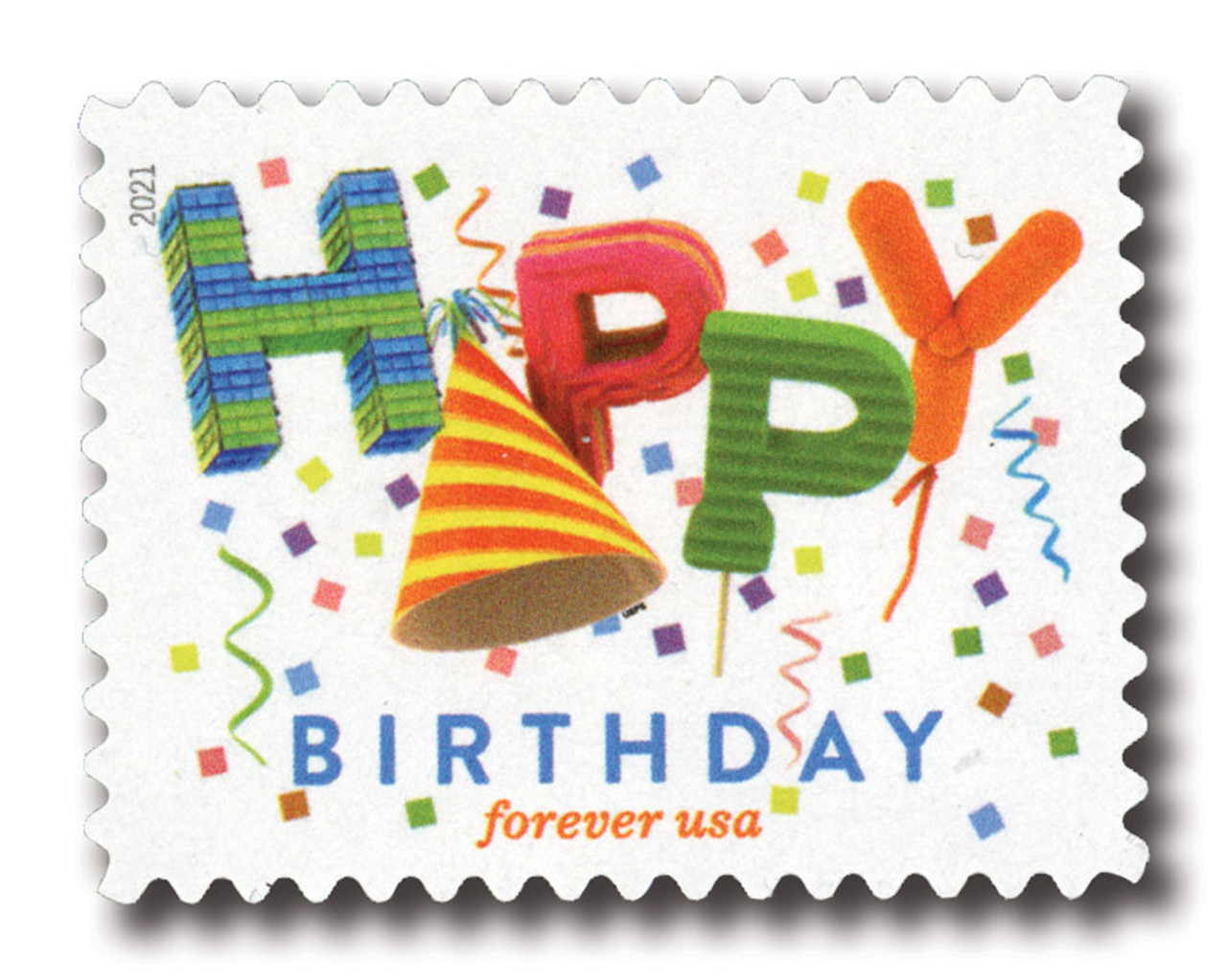 5635 - 2021 First-Class Forever Stamp - Happy Birthday - Mystic Stamp  Company