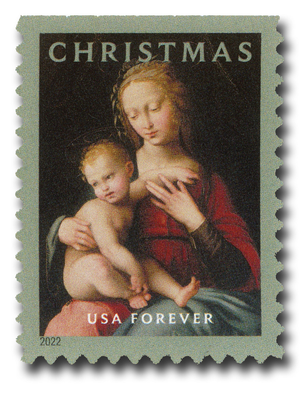 5721 - 2022 First-Class Forever Stamp - Christmas: Virgin and Child -  Mystic Stamp Company