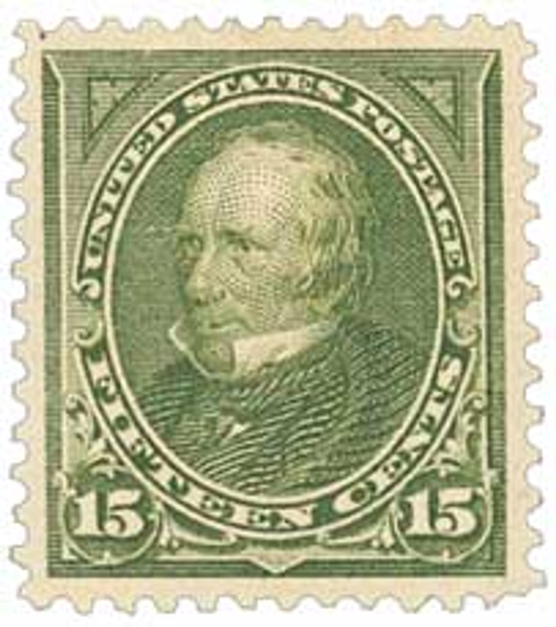 Travelstamps: 1902-03 US STAMPS Scott # 309, Clay, used ng 15 cents, olive  green