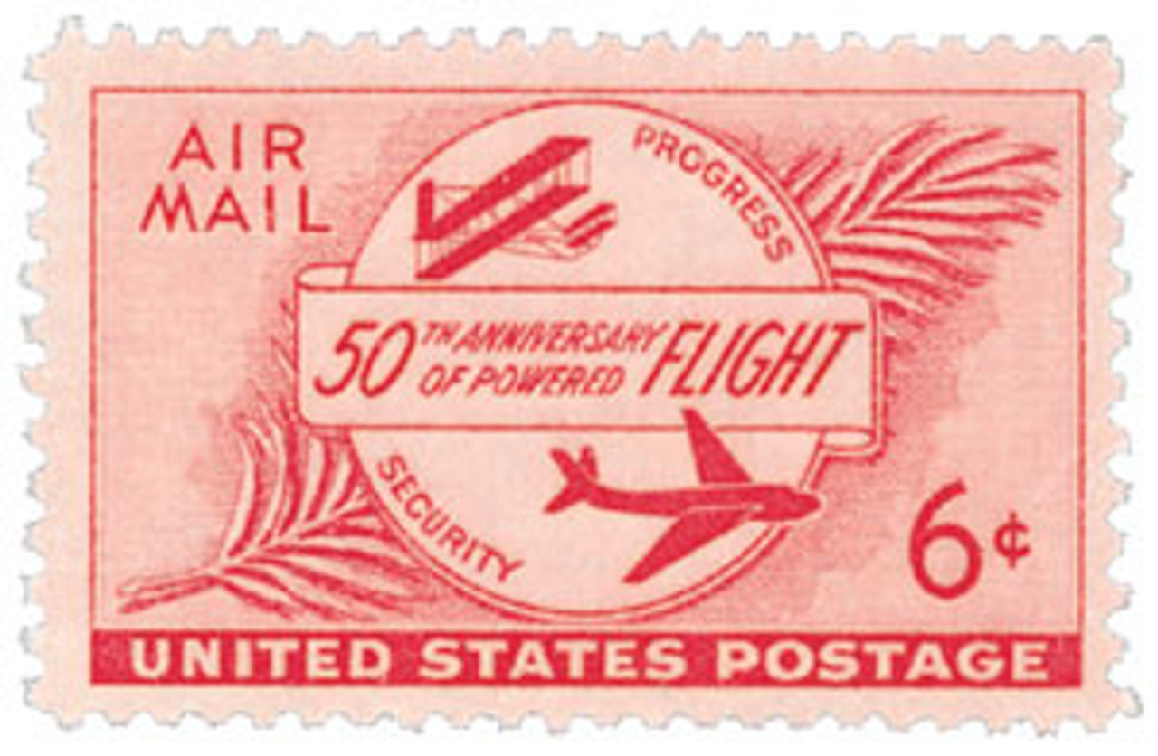 Qty 6 USA Air-Mail Stamps, Misc Denominations - Oahu Auctions