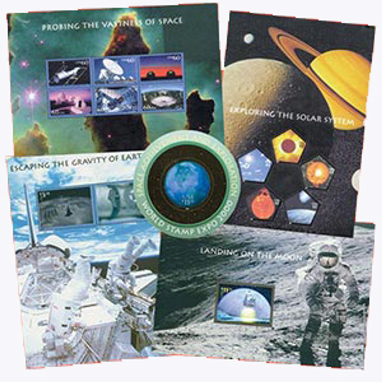 3409-13 - 2000 Space, collection of 5 souvenir sheets - Mystic 