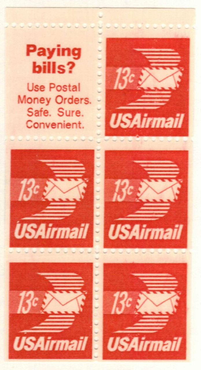 C79a - 1973 13c Airmail Envelope,bklt 5+1lbl - Mystic Stamp Company