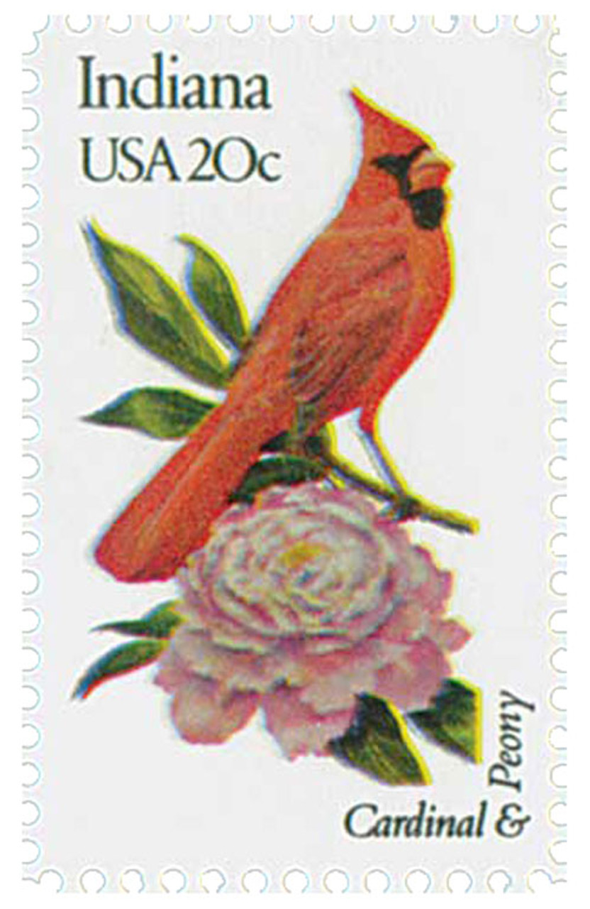 20c West Virginia State Bird and Flower Stamps .. Vintage Unused