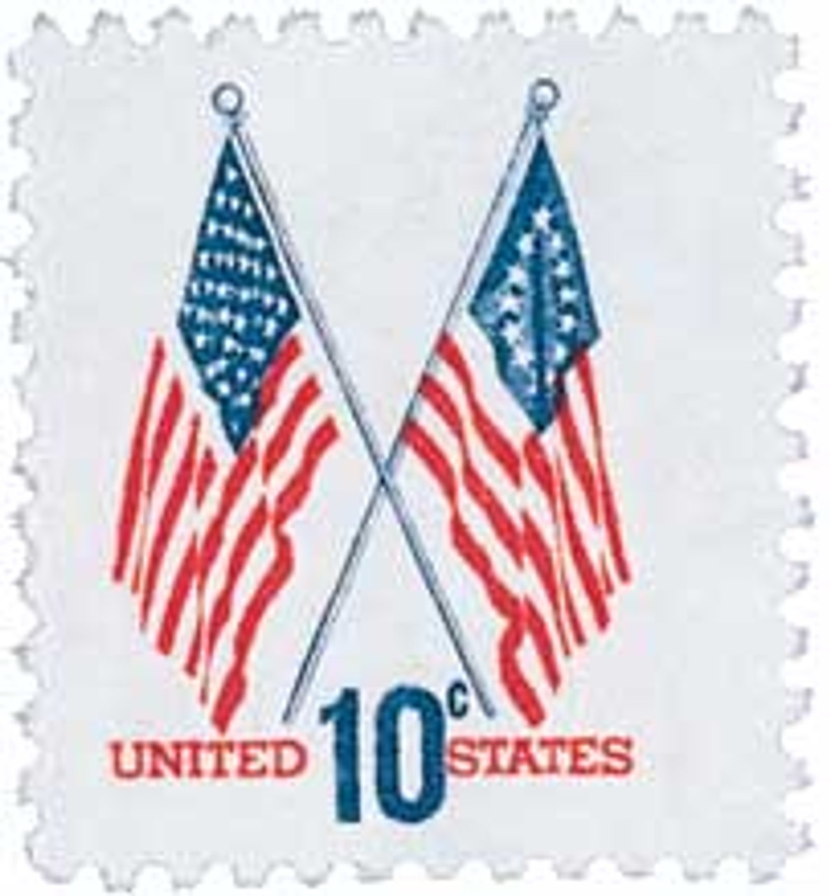 TEN 13c California State Flag Stamp Vintage Unused US Postage