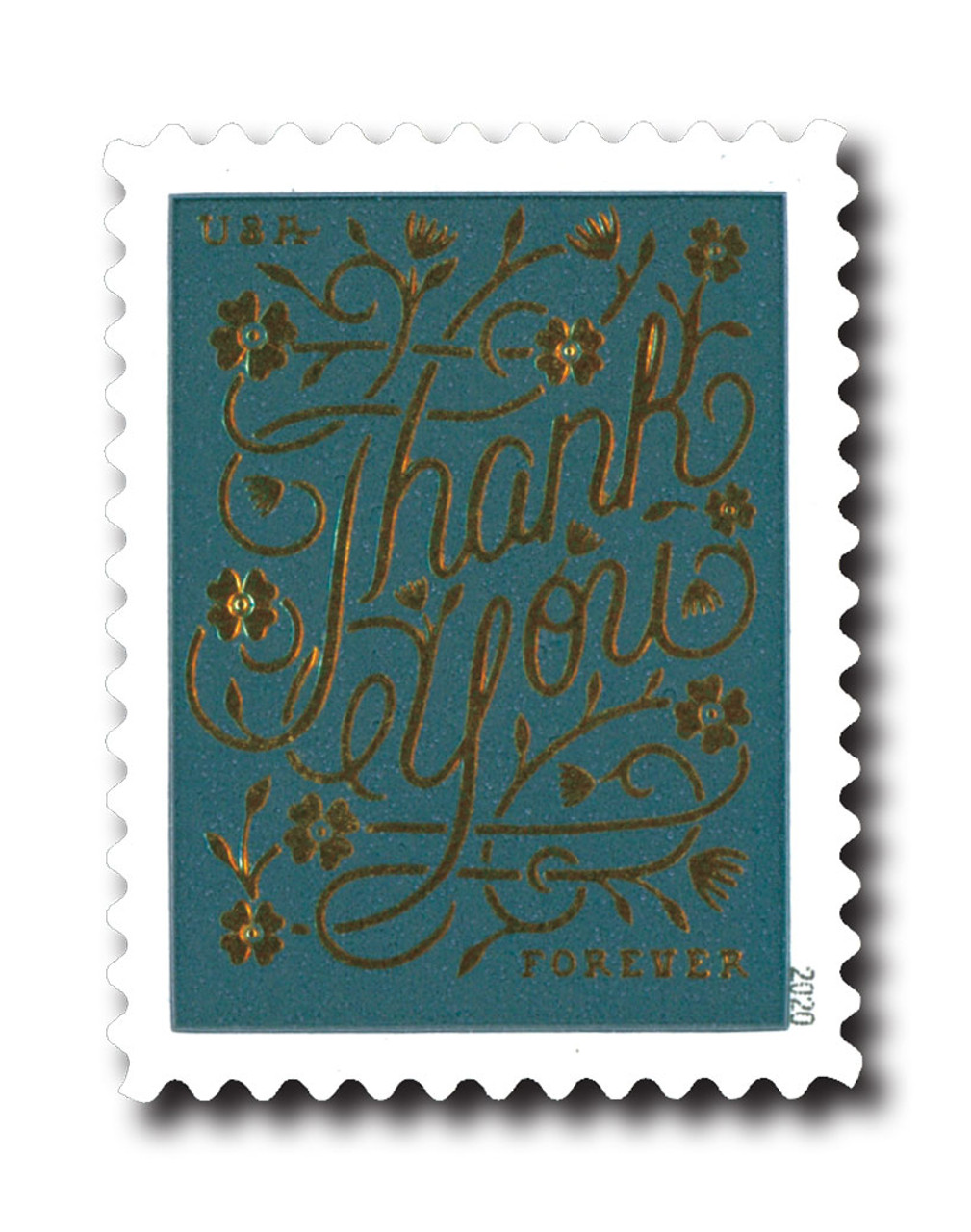 5521 - 2020 First-Class Forever Stamps - Thank You: Slate Blue