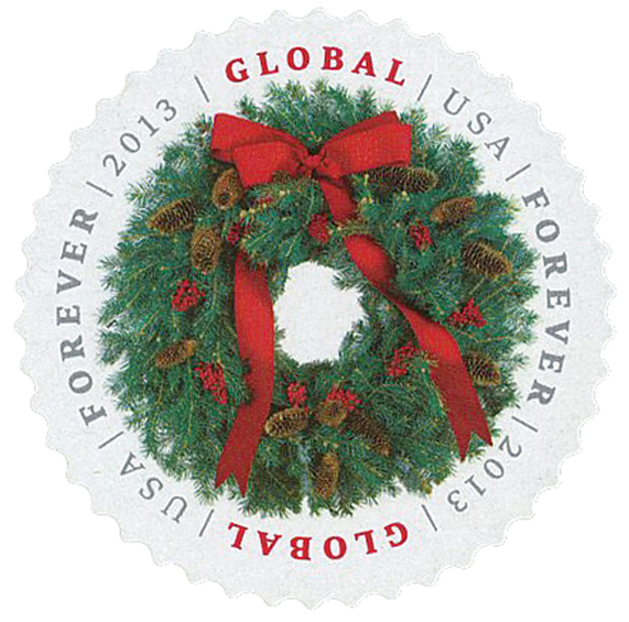 4814 - 2013 Global Forever Stamp - Evergreen Wreath - Mystic Stamp Company
