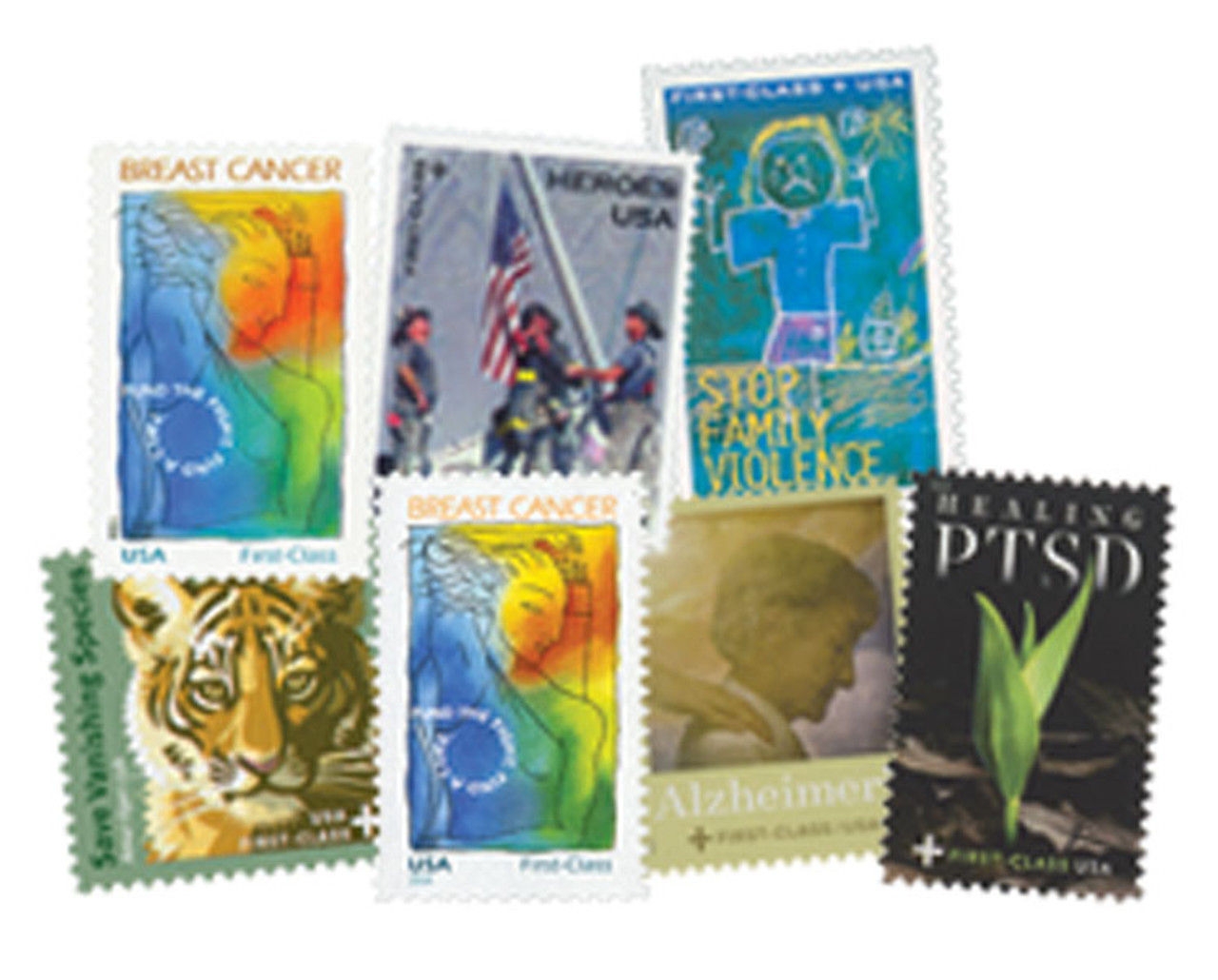 B1-7 - 1998-2019 U.S. Semi-Postal Stamps, complete set of 7 stamps - Mystic  Stamp Company