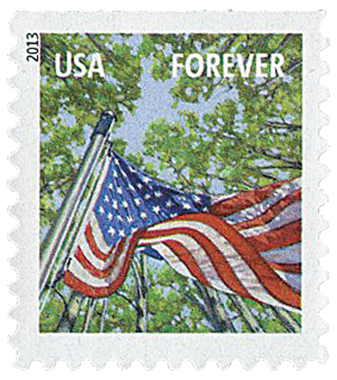 USPS FOREVER First Class Postage Stamps, U.S. Flag, Booklet of 20 Stamps