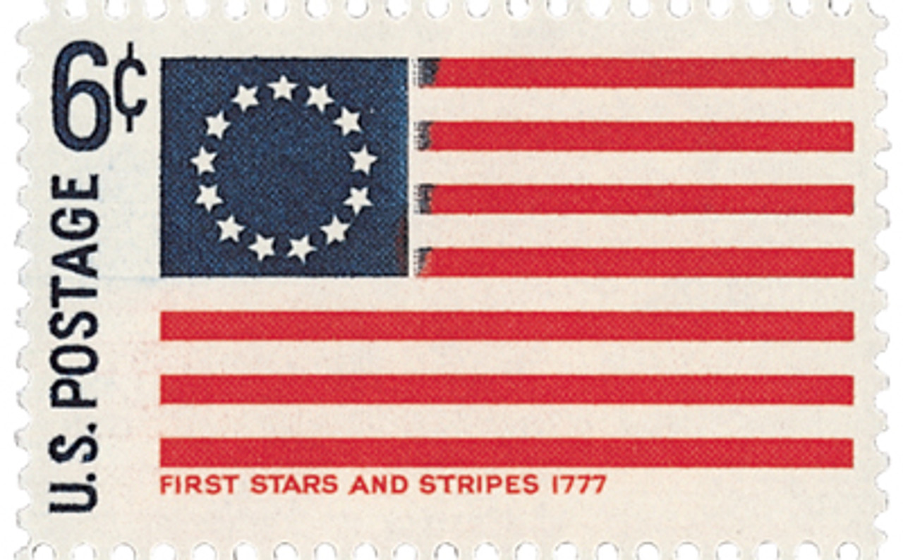4646 - 2012 First-Class Forever Stamp - Flag and Liberty with Dark Dots  in Star (Sennett Security Products) - Mystic Stamp Company