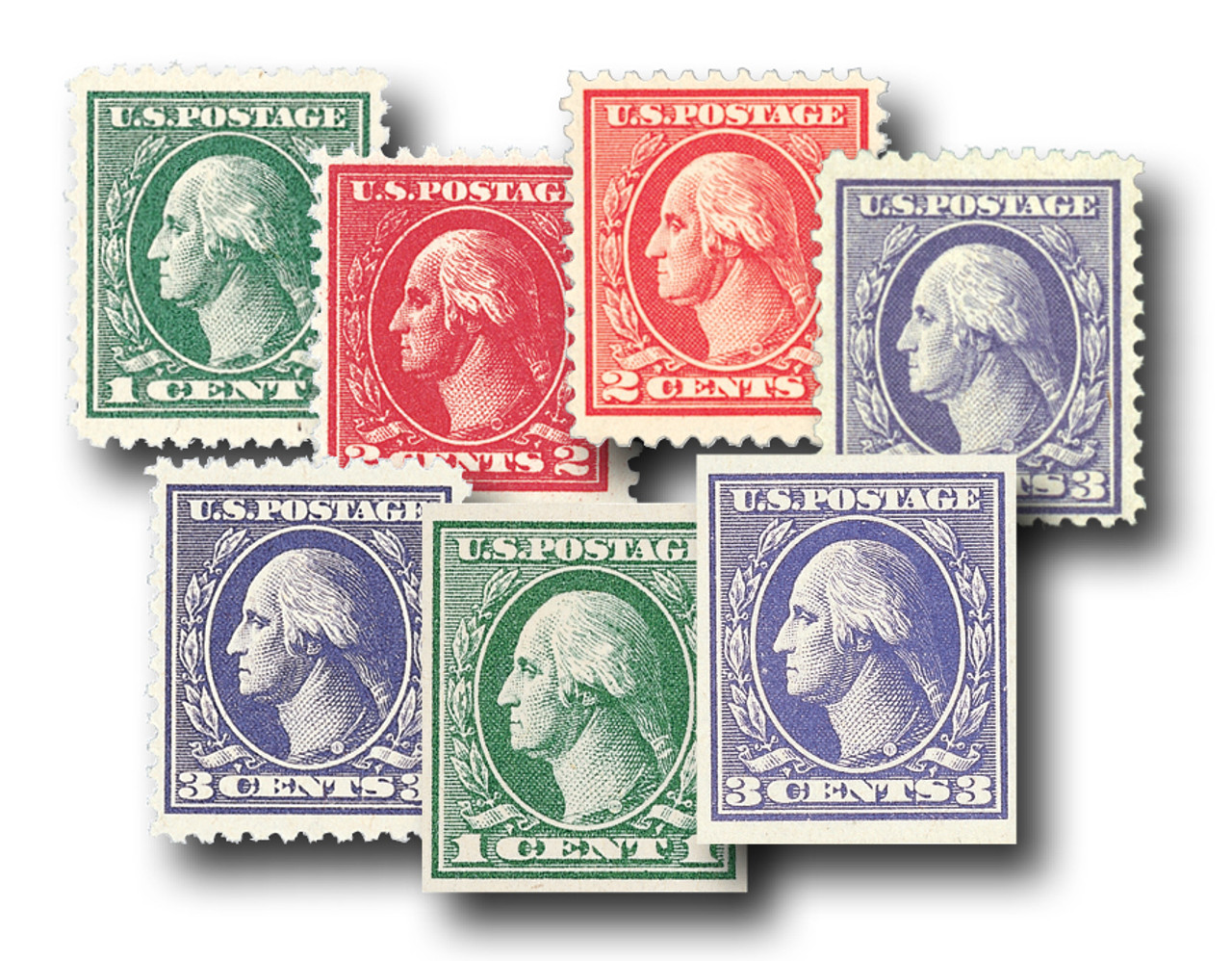 525//35 - 1918-20 U.S. Offset Printing Collection - Choose Mint (7 stamps)  or Used (9 stamps) - Mystic Stamp Company