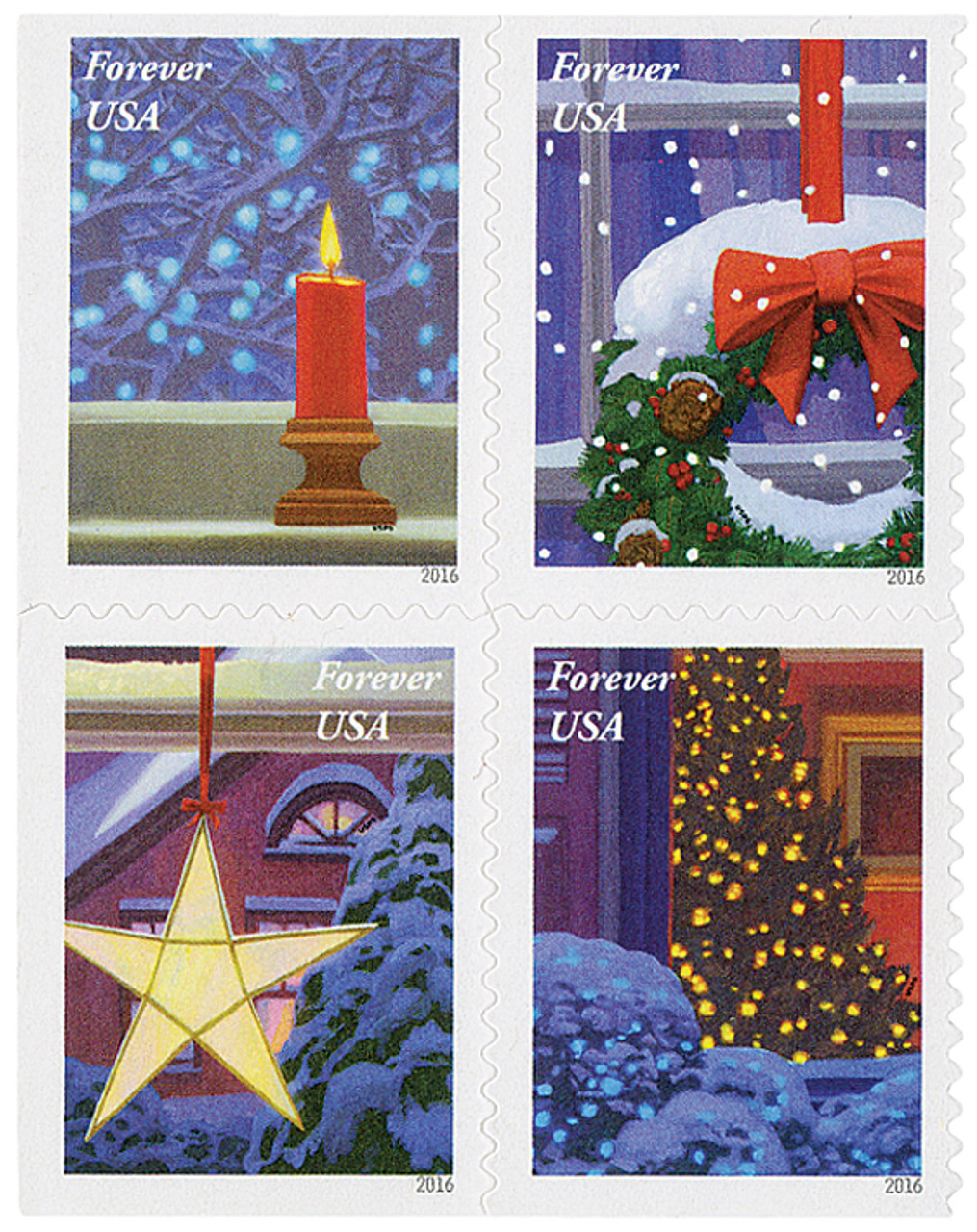  Holiday Windows Forever Stamps Book of 20 Scott 5148