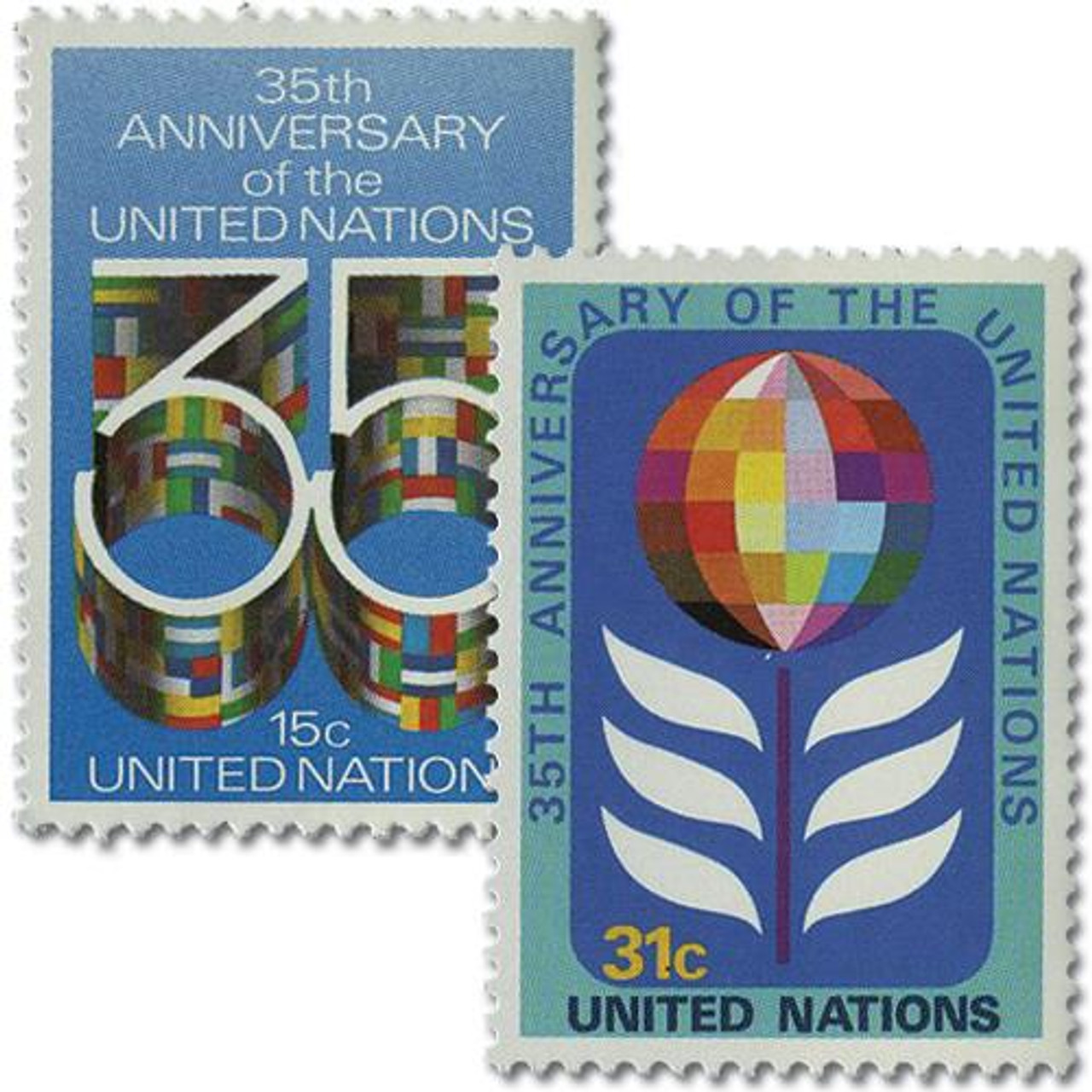 UNYS1958 - 1958 United Nations New York Year Set - Mystic Stamp