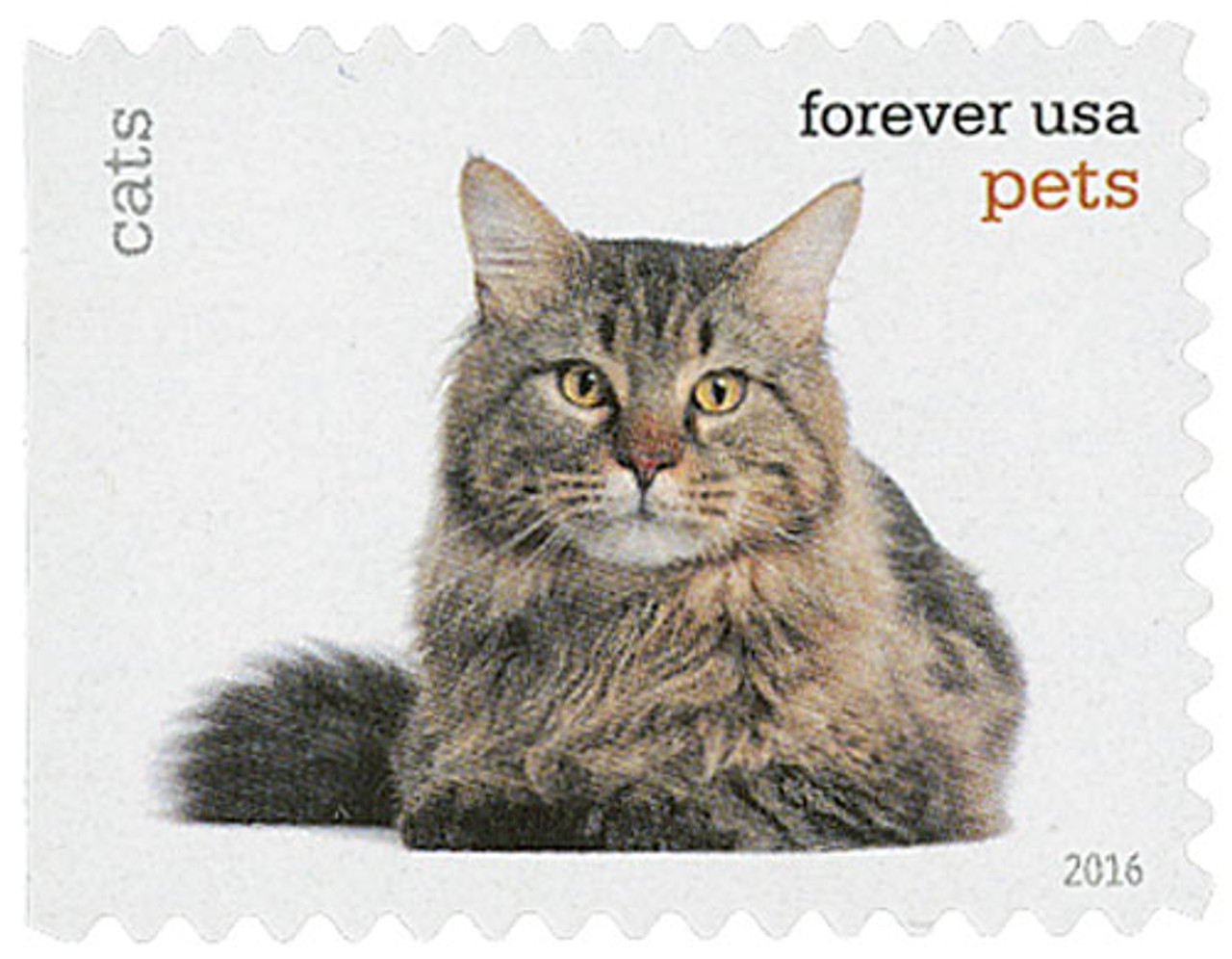 5122 - 2016 First-Class Forever Stamp - Pets: Cats - Mystic Stamp Company