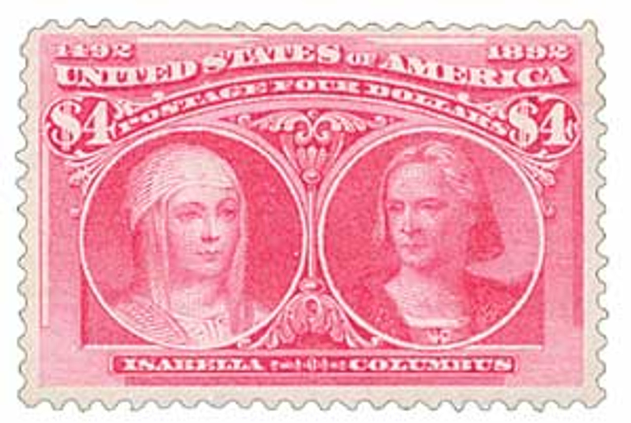 244 - 1893 $4 Columbian Commemorative: Isabella and Columbus