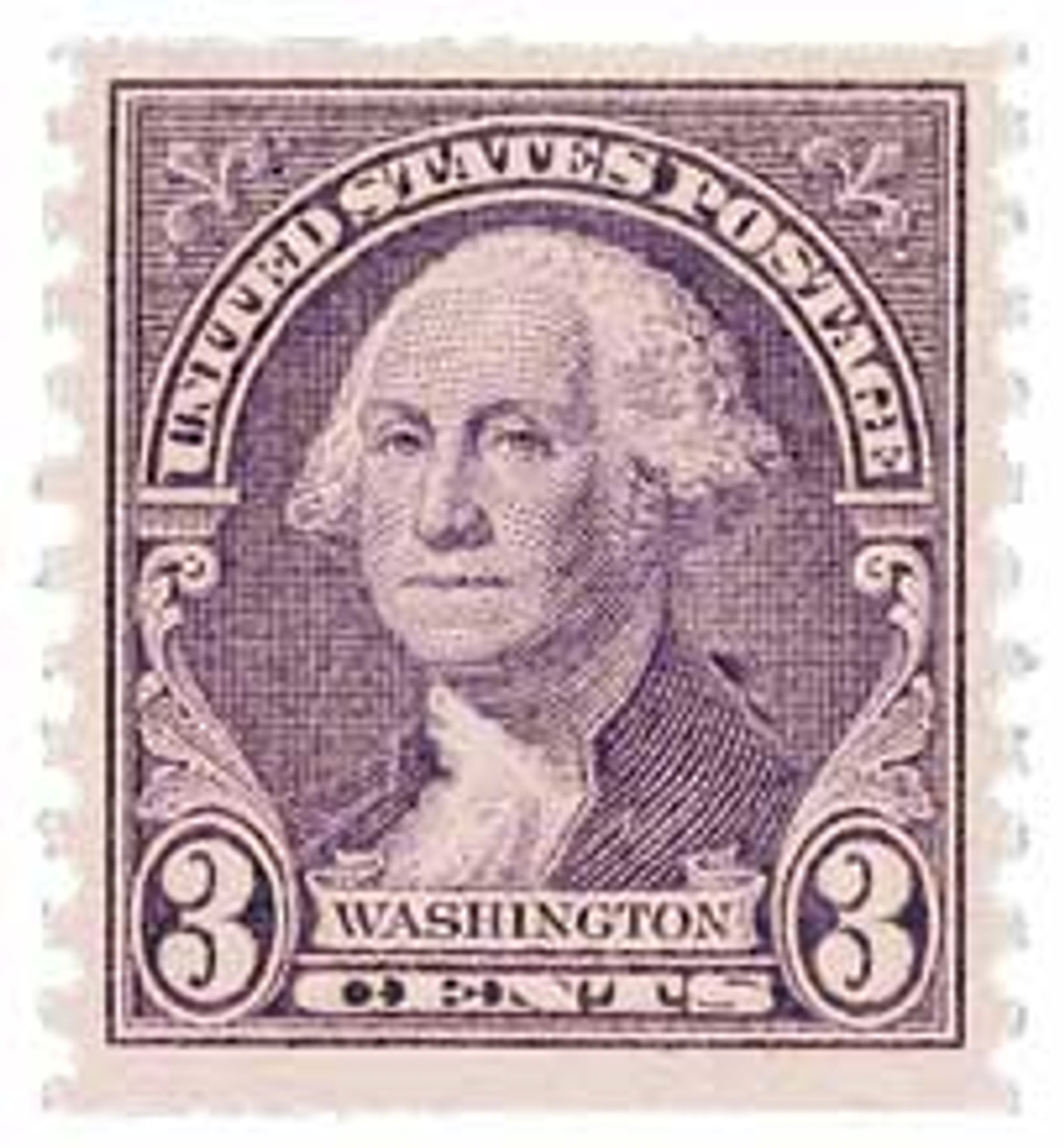 721 - 1932 3c Washington, deep violet, coil, vertical perf 10 