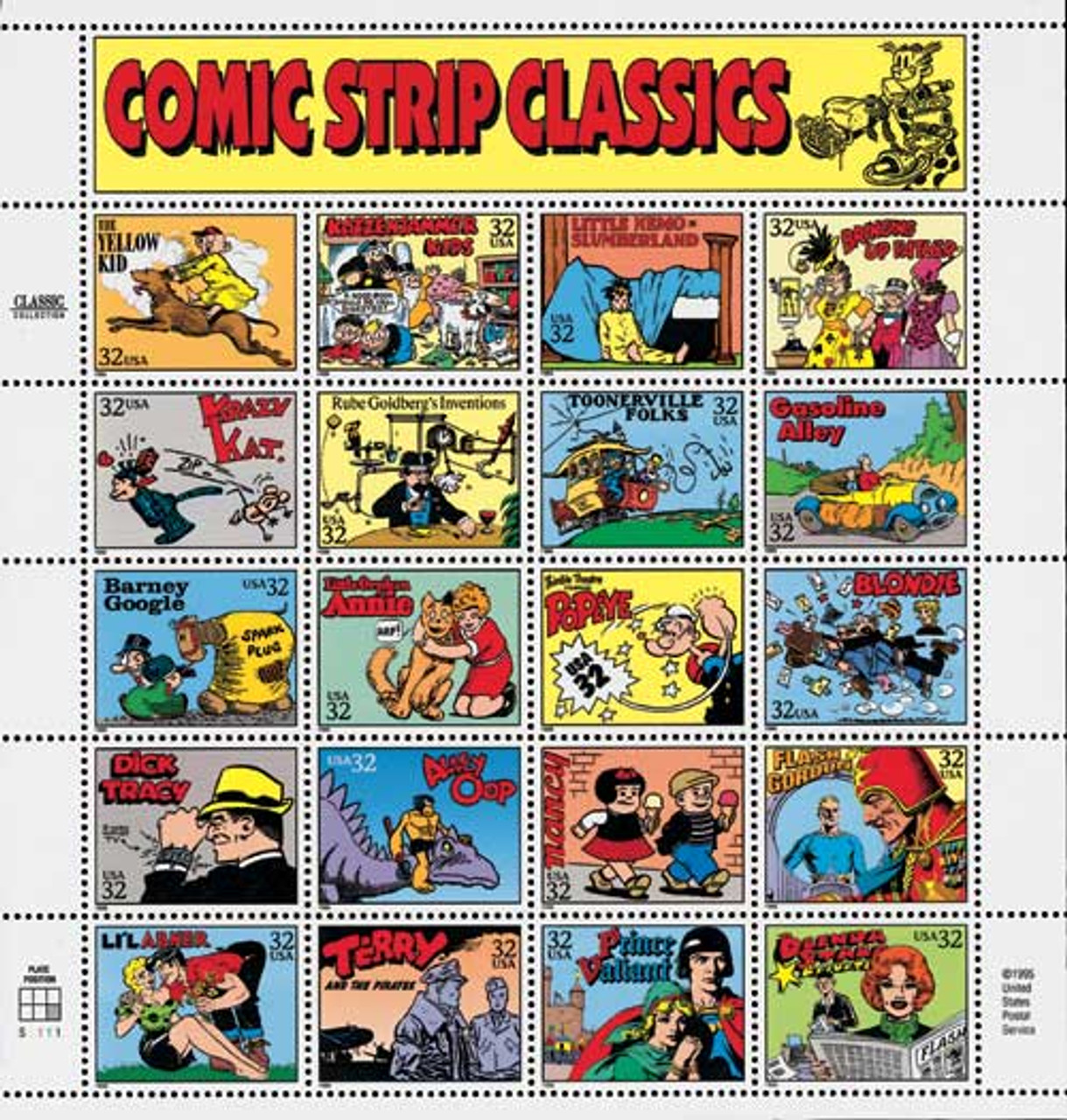 3000 - 1995 32c Comic Strip Classics - Mystic Stamp Company