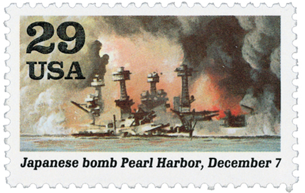 2559i - 1991 29c World War II: Japanese Bomb Pearl Harbor - Mystic 