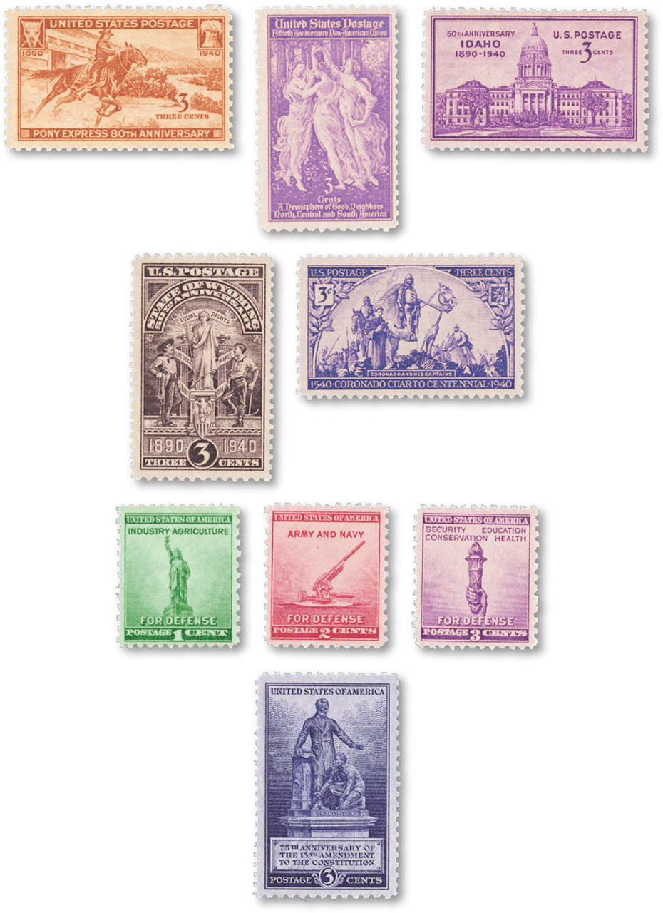 YS1940 - 1940 Commemorative Stamp Year Set - Mystic Stamp Company