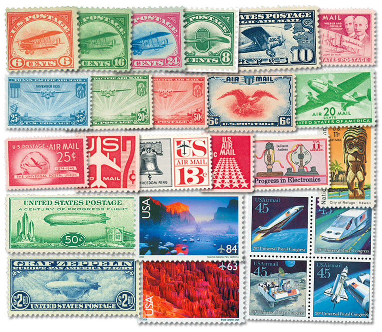 C1-150 - 1918-2012 US Airmail Collection, Complete Set of 153 Stamps and  FREE Mounts - Mystic Stamp Company