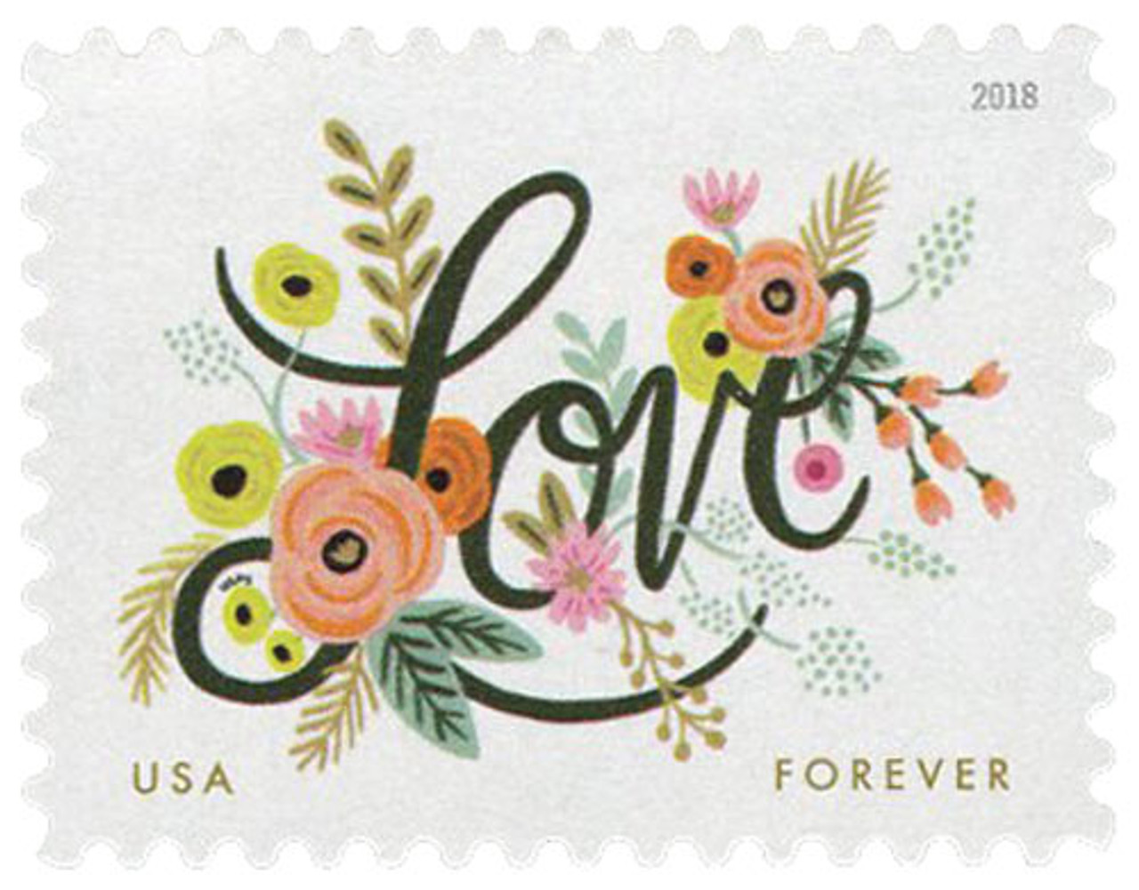 5255 - 2018 First-Class Forever Stamp - Love Flourishes - Mystic Stamp  Company